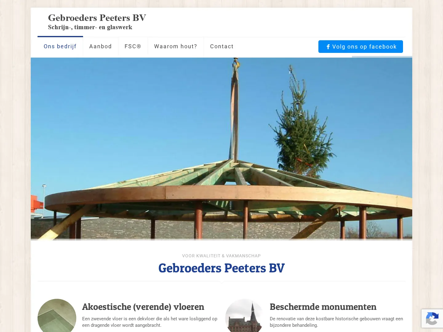 Screenshot van de website van Gebroeders Peeters