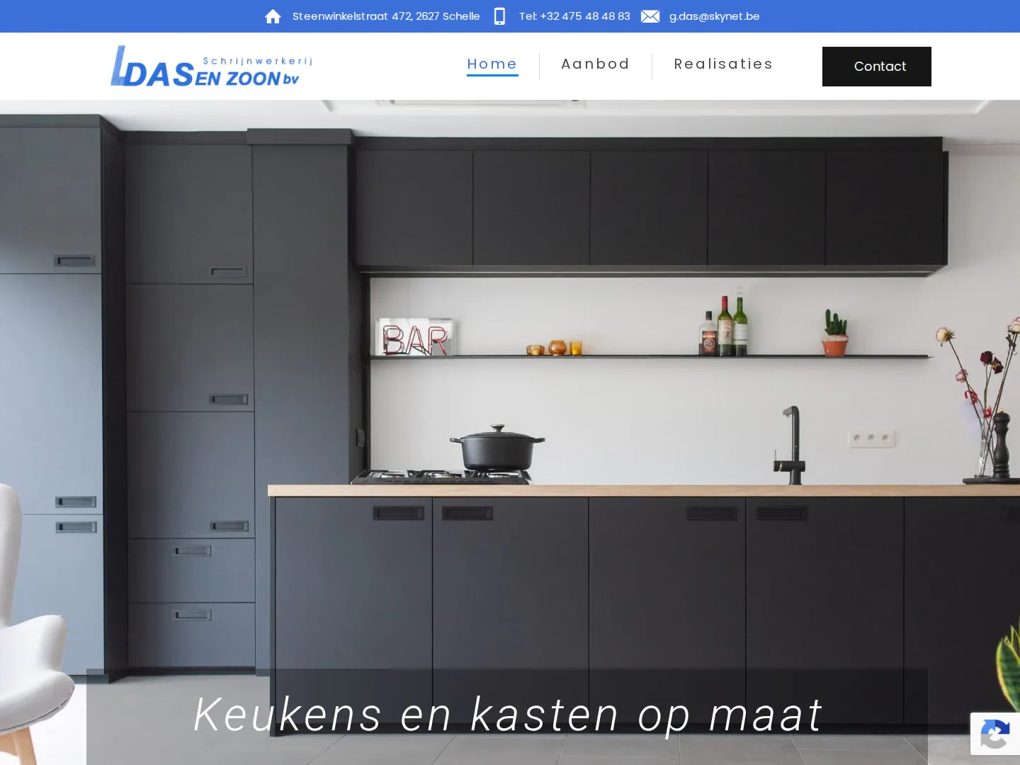 Screenshot van de website van L. Das en Zoon