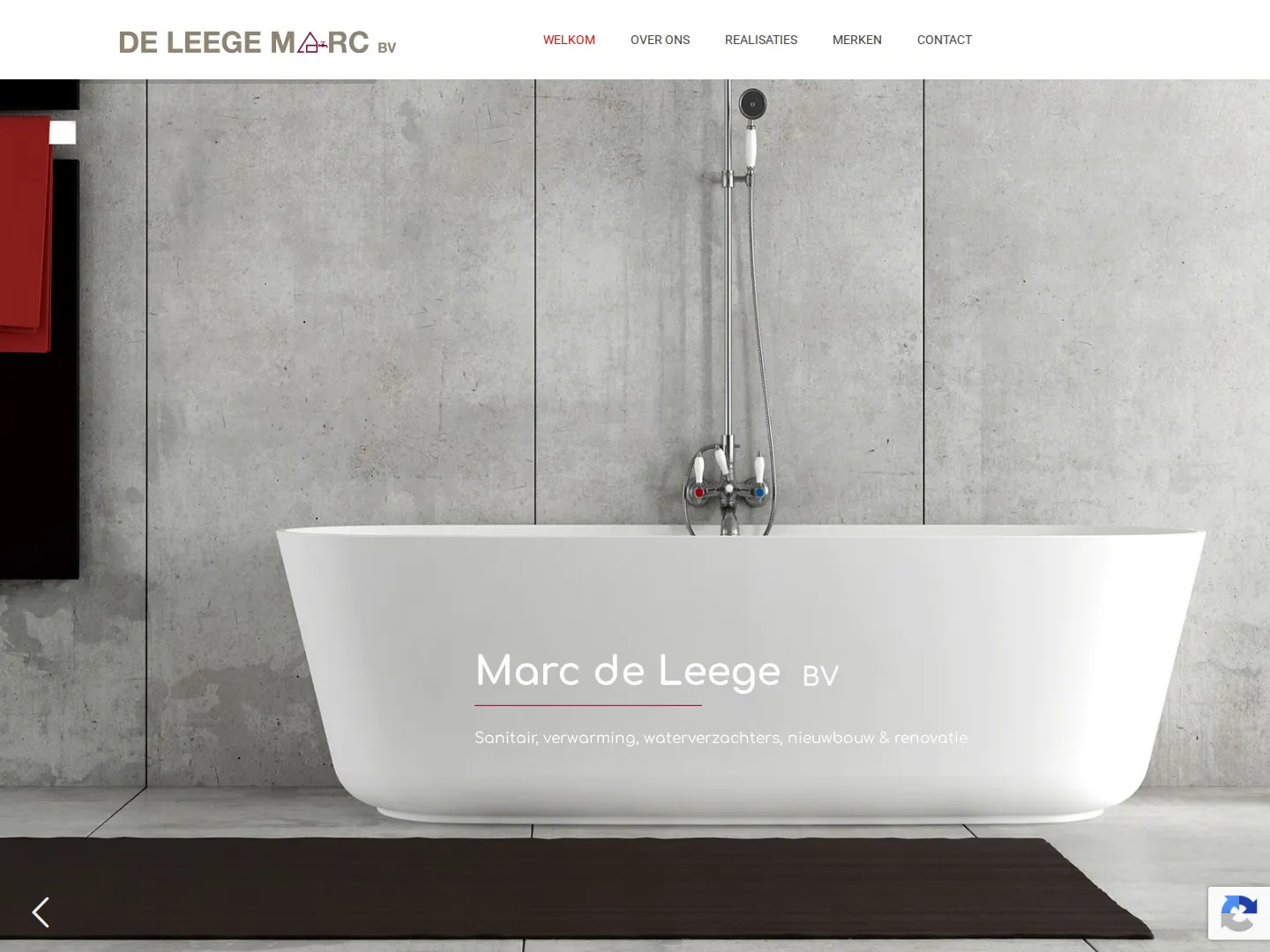 Screenshot van de website van Marc de Leege